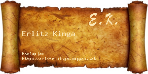 Erlitz Kinga névjegykártya