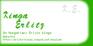kinga erlitz business card